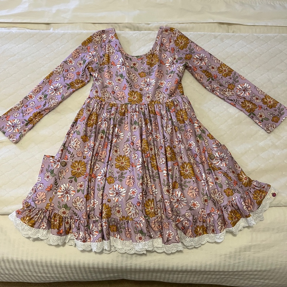 NWT Cheeky Plum Floral Myra Knit Dress 8Y